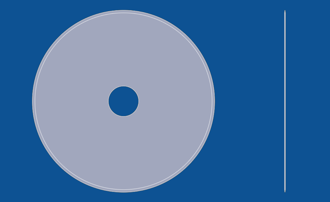 Glattkantet sirkelblad med en diameter på 12", delenummer 90025