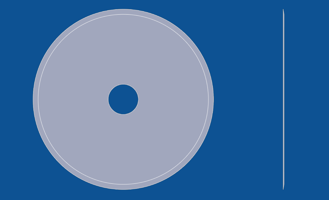 Glattkantet sirkelblad med en diameter på 12", delenummer 90039