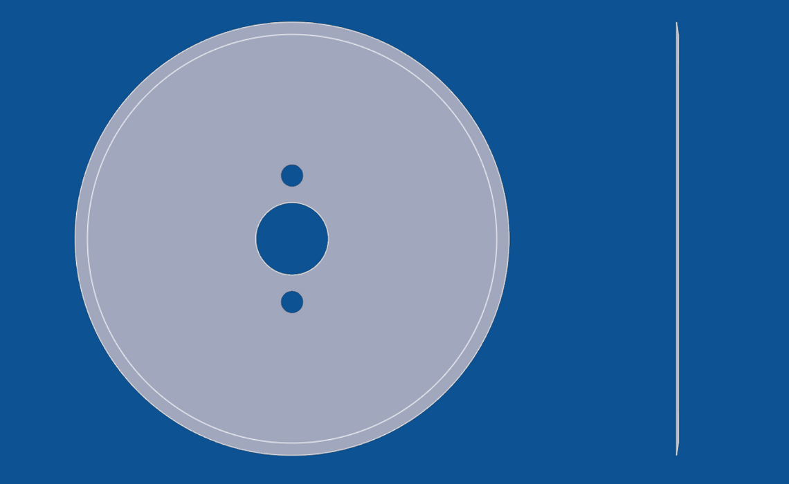Glattkantet sirkelblad med en diameter på 12", delenummer 90053