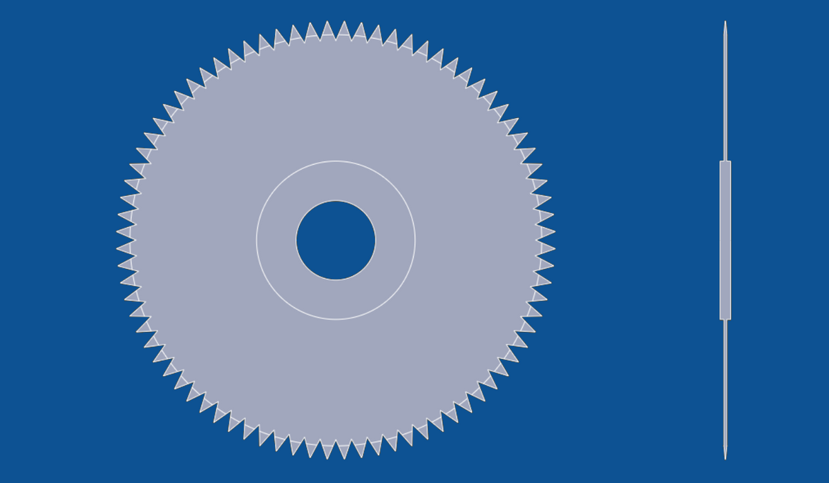 9" diameter, V-formet, sirkelformet tannblad, delenummer 90080