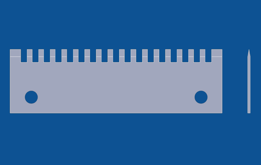 5" lang, slisset tannperforeringskniv med rett blad, artikkelnummer 91043